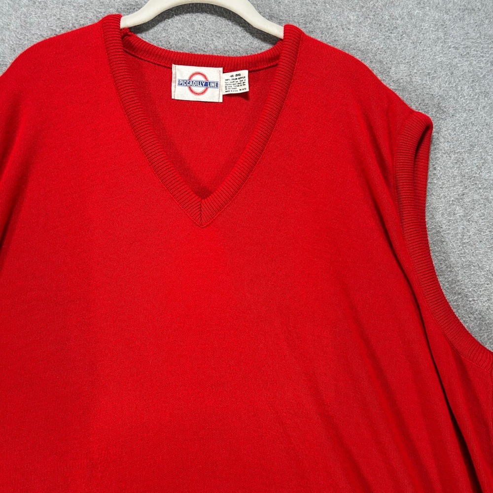 Piccadilly Line Sweater Vest Mens 4X Red Preppy Classic Vintage